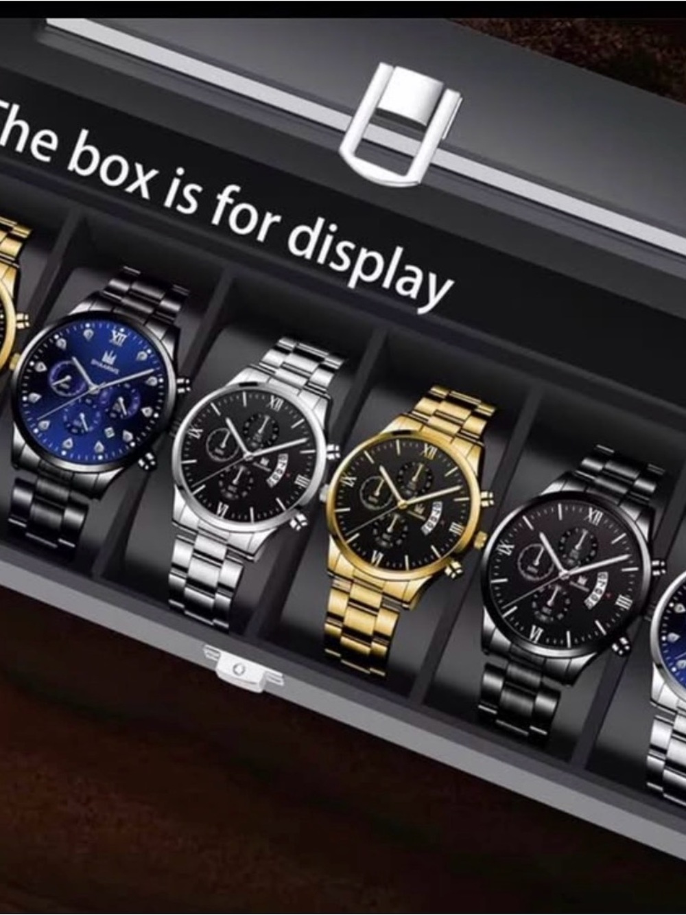 Men's Stainless Steel Chronograph Watch - Black and Gold Options